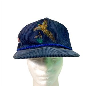 Pheasant hunting hat corduroy blue vintage
